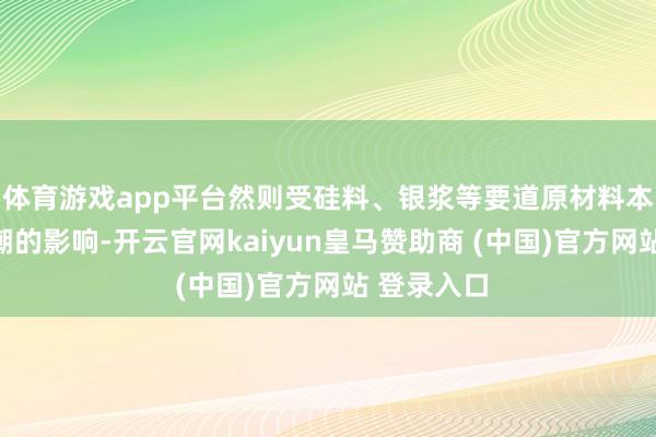 体育游戏app平台然则受硅料、银浆等要道原材料本钱快速高潮的影响-开云官网kaiyun皇马赞助商 (中国)官方网站 登录入口