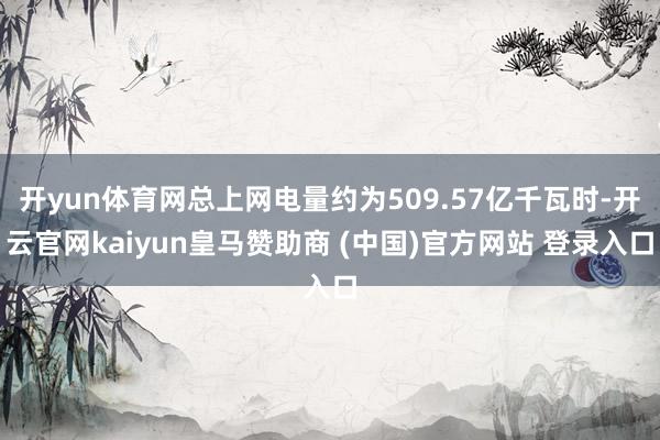 开yun体育网总上网电量约为509.57亿千瓦时-开云官网kaiyun皇马赞助商 (中国)官方网站 登录入口
