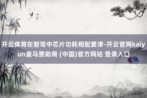 开云体育在智驾中芯片功耗相配要津-开云官网kaiyun皇马赞助商 (中国)官方网站 登录入口